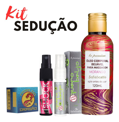 Kit Sexy Óleo Massagem Sensual Sexshop Pomada Aquece