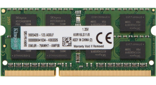 Kingston 8gb Ddr3l Sodimm 204 Pin 1600 Mhz 1.5v Kvr16ls11/8