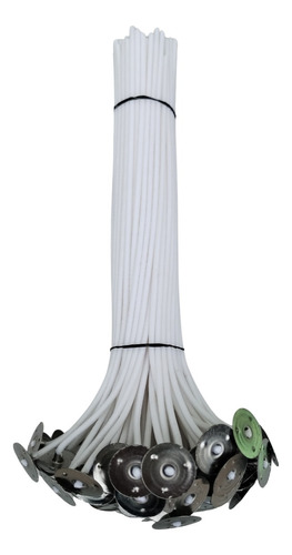 100 Pavio De Vela Com Ilhós (17cm Médio 2mm) Pavio Algodão