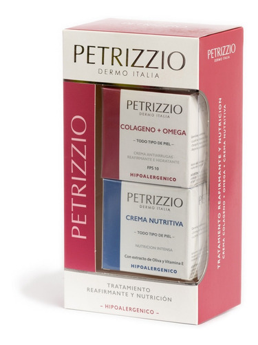 Set Cremas Petrizzio Colágeno Omega + Crema Nutritiva 