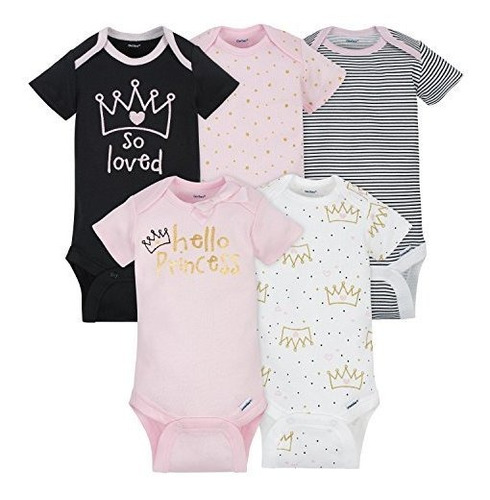 Gerber Baby 5 Pack Onesies, Princesa, Q1vym