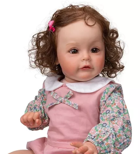 Boneca Bebe Reborn Malkitoys Realista Tecido Gabriela 60cm - Malki toys