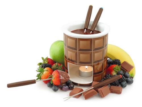 Set Para Fondue Chocolate Decadence 7 Piezas 200ml Ceramica 