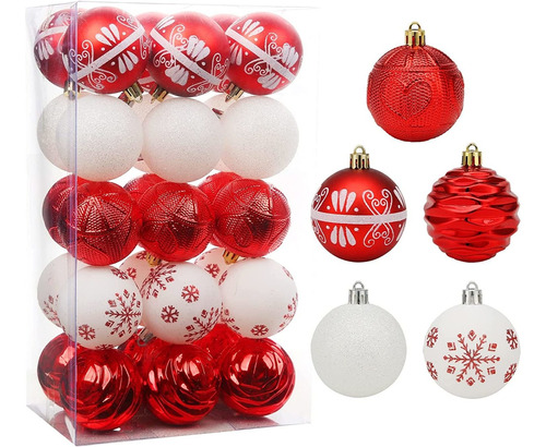 Adornos Navideños 30 Unidades Bolas De Navidad Rojo