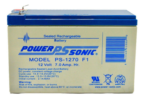 Ps1270 Power Sonic No Break Monitor 12v 7a 1xps1270
