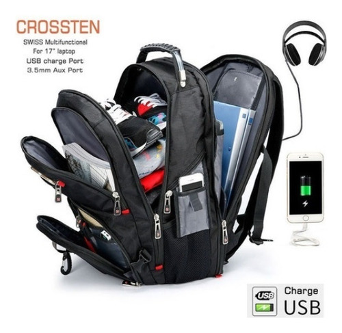 Multifunctional Waterproof Usb Laptop Backpack
