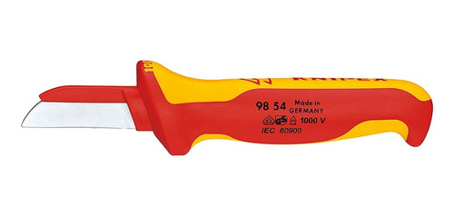Imagen 1 de 3 de Cuchillo Recto Aislado Para Cable 1000v - Knipex Kn4410
