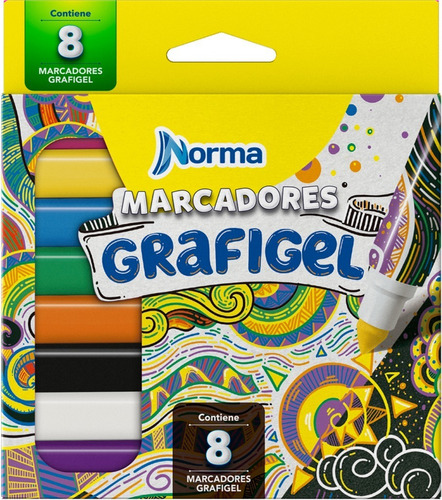 Marcadores Grafigel Norma  X 8 Colores
