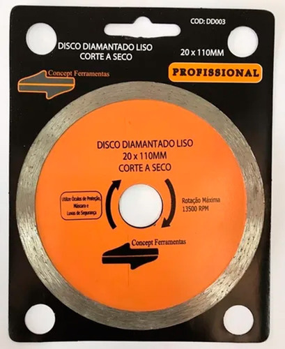 Imagem 3 de 5 de Disco Diamantado Liso Corte A Seco Dd003 20x110mm