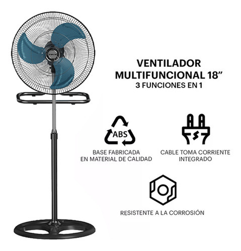 Ventiladores De Pie 3 En 1 Pedestal Pared Mesa 18 2 Pzs 2pcs