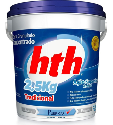 Imagem 1 de 1 de Cloro Para Piscina Hth Granulado Tradicional Puro 2,5 Kg