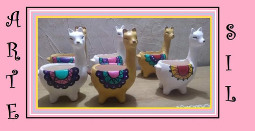 Macetas Con Forma De Llama Cerámica + 1 Cactus De Regalo