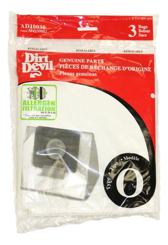 Bolsas Para Aspiradora Dirt Devil Tipo O Para Alérgenos (9 U