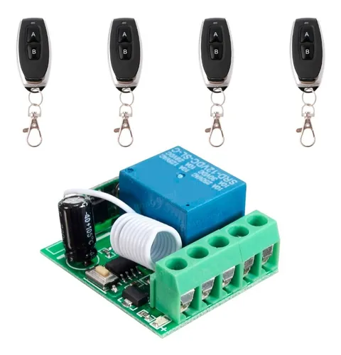 comprar 4 Controles Remotos 2ch Y 1 Receptores Rf 1 Ch 433mhz Kit