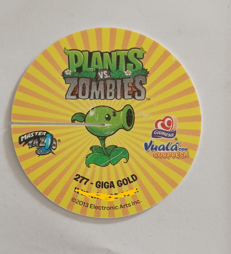 Tazo Plantas Vs Zombies 277 Giga Gold (Usado)