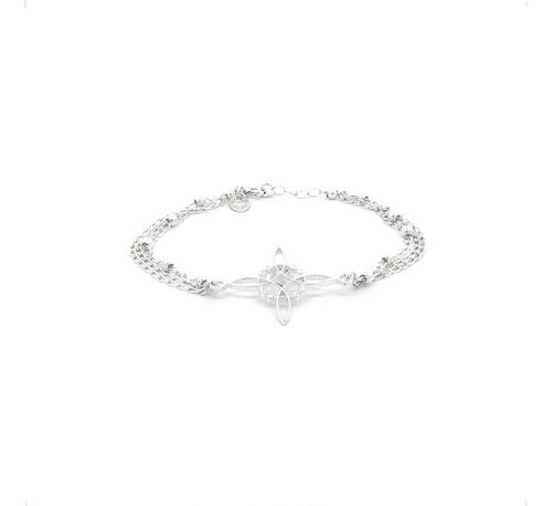 Pulsera Plata 925 Dije Nudo De Bruja Cadenas Amuleto Agálea Largo 16