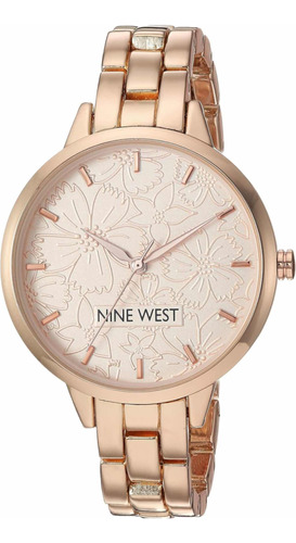Reloj Nine West Mujer Rose Gold Floral