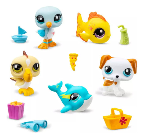 Littlest Pet Shop Amiguitos Mascotas Pack X5 Perro Pez