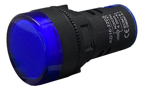 Sinaleiro Led Iluminado 22mm Am/az/bc/vd/vm 24v - 1un Luz Azul