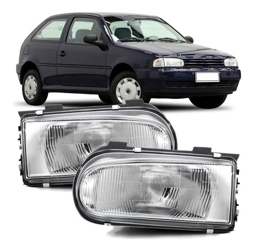 Imagem 1 de 4 de Par Farol Gol Saveiro Parati G2 1995 96 97 98 1999 00 A 2005