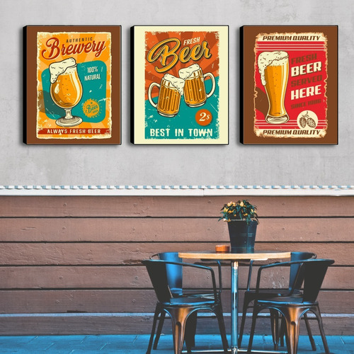 Cuadros Decorativos. Modelo: Beer, Cervecería, Bar, Cantina.