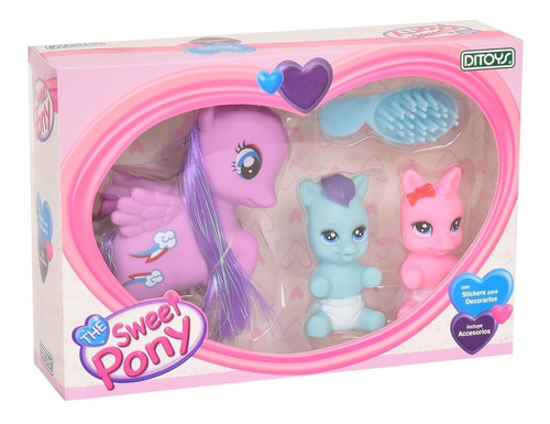 Familia Pony X3 The Sweet Pony Ditoys Mama Bebes Y Acesorios