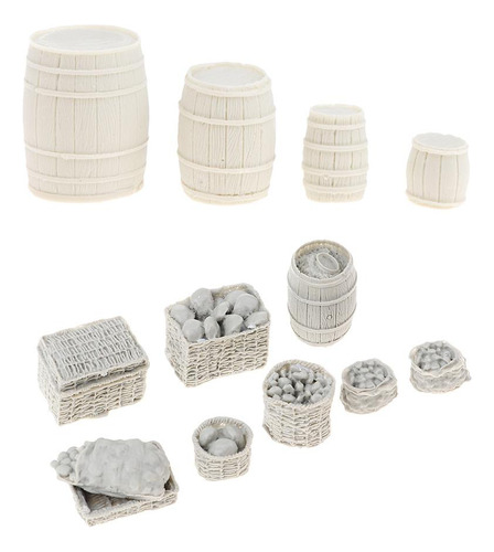 . 1:35 Resina De Comida Modelos De Barril De Pan Sin