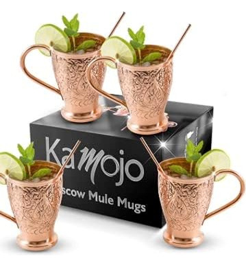 Moscow Mule - Juego De 4 Tazas De Cobre Puro Hechas A Mano E