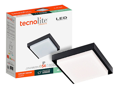 Lámpara Techo Led Deco Okab 2 24w Alum Negro 3000k Tecnolite