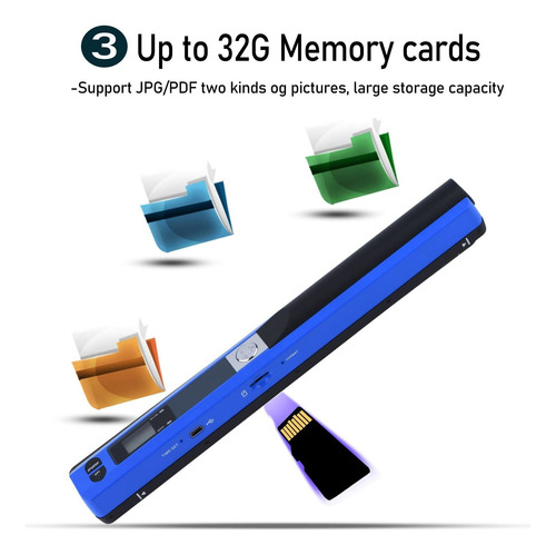 Escáner De Mano Portátil Pluma Usb A4 Escaneo Jpg Pdf Usb