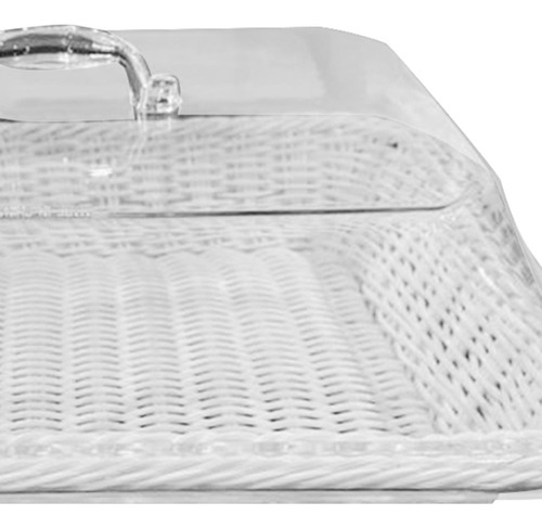 Cesta De Pan Tejida Con Tapa, Cesta De Mimbre 35cmx25cmx15cm