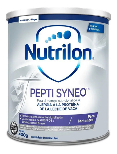 Leche de fórmula en polvo Nutricia Bagó Nutrilon Pepti Syneo en lata de 400g - 0 meses a 2 años