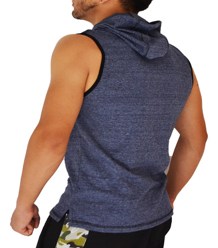 Playera Sin Mangas Deportiva De Licra Fer Con Capucha Gym