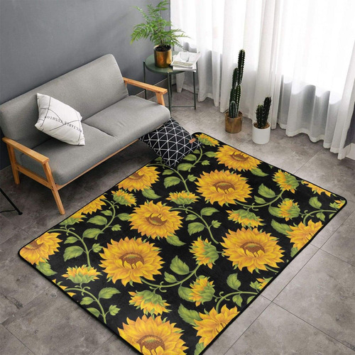 Yeahspace Alfombra De Girasol De 59.8 X 39.0 In, Diseño Flor