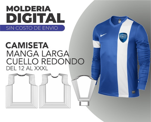 Molderia Digital Camiseta Manga Larga Cuello Redondo