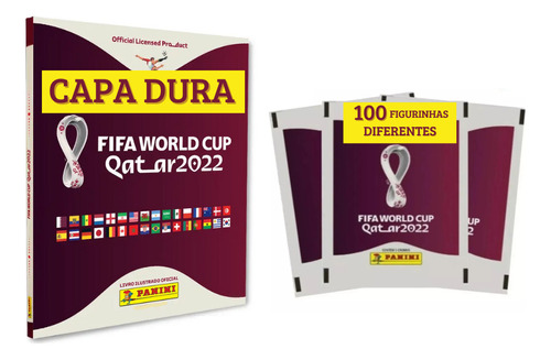 Album Copa 2022 Qatar Capa Dura + 100 Figurinhas Diferentes