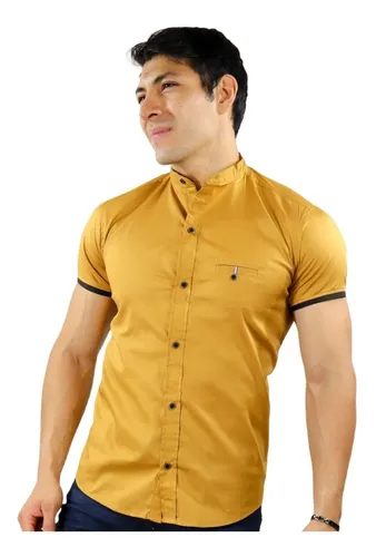 Camisa Cuadros Hombre Slim Fit - As Mostaza