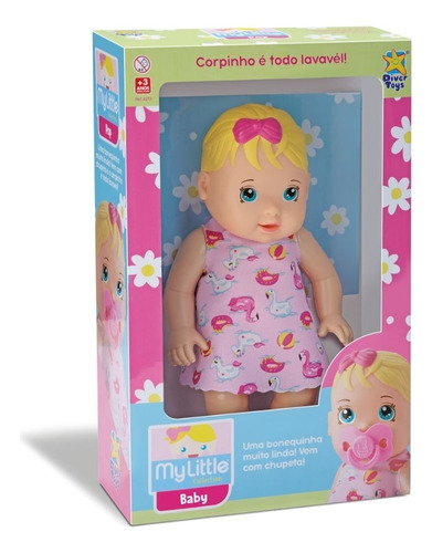 Boneca Bebê C/ Chupeta Coleção My Little Baby Divertoys 8213