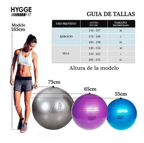 Imagen 2 de 10 de Pelota Esferodinamia 55cm Fitness Pilates Yoga + Inflador