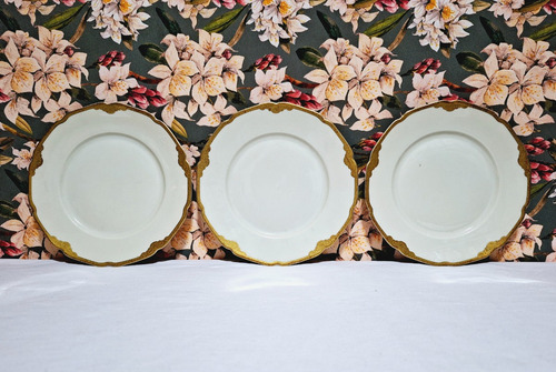 Juego De 3 Platos Postre De Porcelana Heinrich Selb Bavaria (Usado)