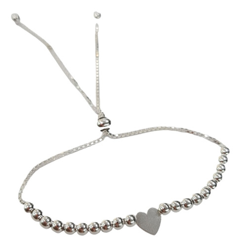 Pulsera Adaptable Corazón Plata 925