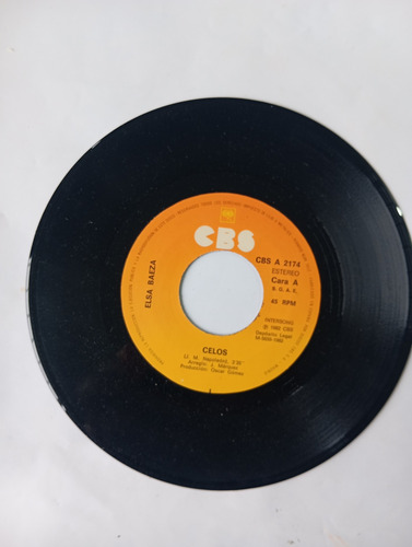 Vinilo Single De Elsa Baeza -- Celos ( N40 (Usado)