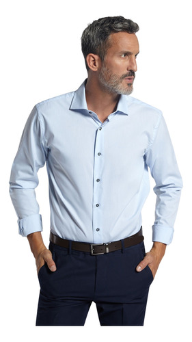 Camisa Macowens De Vestir Lisa Celeste Hombre 44964