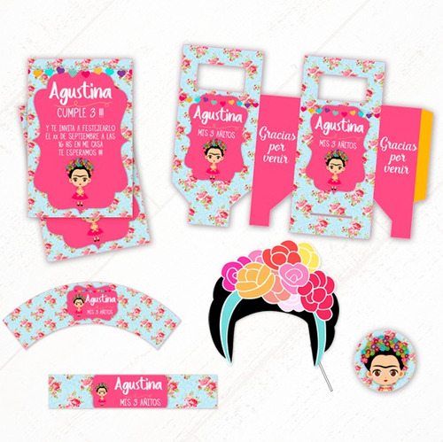 Frida #2 Kit + Props Regalo -textos Editables O Personalizad