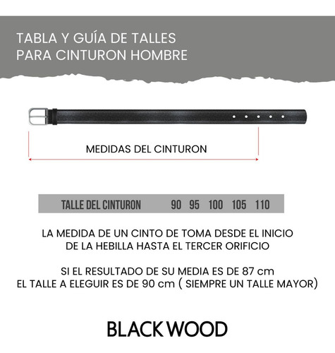 Cinturon Cuero Vacuno Hombre Blackwood
