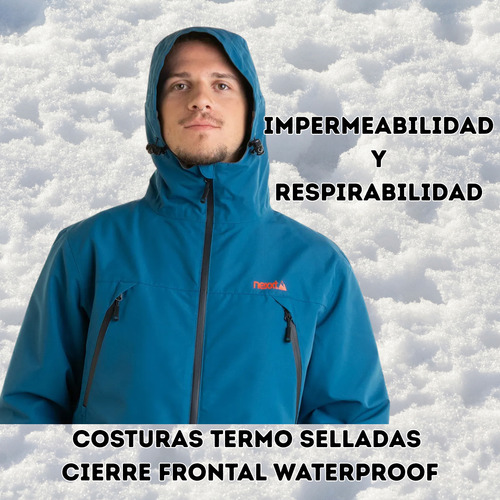 Campera Snowboard Térmica Impermeable Nexxt Esquí Hombre Azul Petróleo Xl Liso