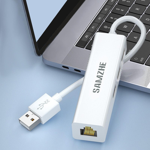 Adaptador Usb A Ethernet Convertidor De Puerto Rj45 Con Tres