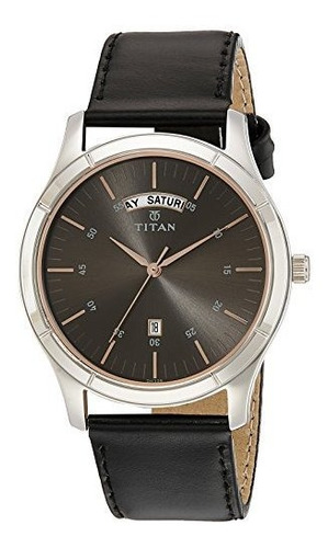 Titan Neo Negro Esfera Negro Correa De Piel Reloj Analogico