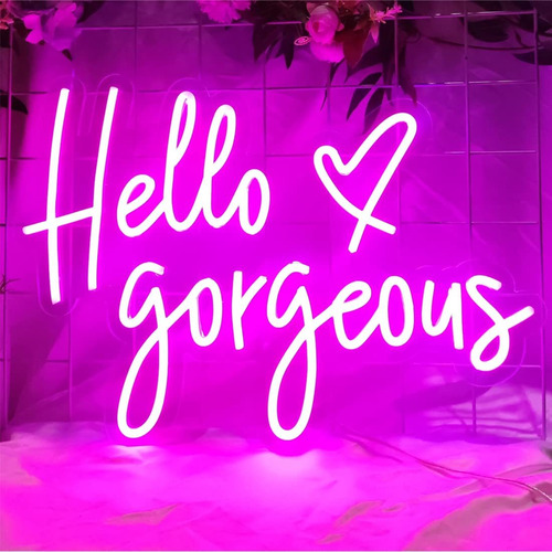 Señal De Neón Hello Gorgeous - Para Decoración De Pared Qbb1