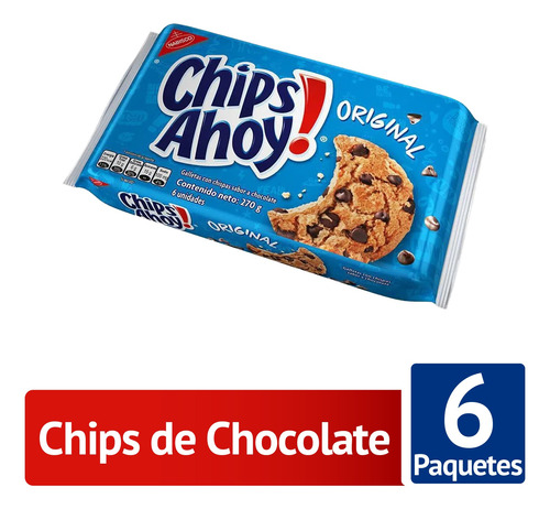 Galletas De Chocolate Chips Ahoy Paquete 270grs X6uds.